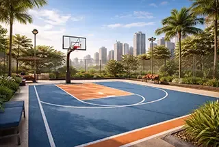 Half Basketball Court at Sheth One Marina